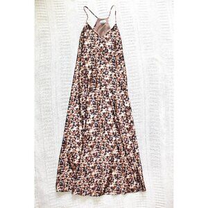 Nicole Miller animal Leopard print Slip Maxi dress Size M Satin Spaghetti straps